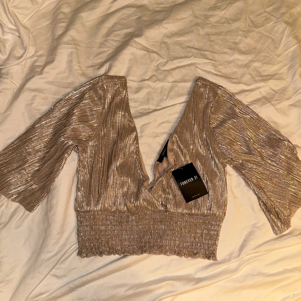 Forever 21 Metallic Crop Top